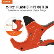 PVC Pipe Cutter 0-2-1/2" O.D. Ratcheting PVC Pipe Cutter Heavy Duty Tube Cutting Tool with Spare SK5 Blade for PVC CPVC PP-R PEX PE Rubber Hoses