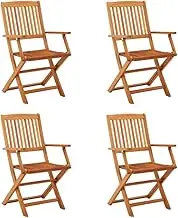 VRAXO Folding Garden Chairs 4 pcs Solid Eucalyptus Wood -26.2KG,312450