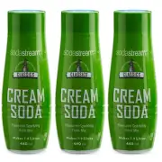 3x SodaStream 440ml Classics Cream Sparkling Soda Water Syrup Drink Mix Makes 9L