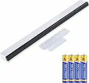SOONORY Replacement Wire-Less Sensor Bar Compatible with Nintendo Wii, Motion Sensor Signal Receiver Console with Stable Stand and 4 AAA Batteries（White Color）