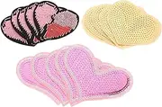 TEMPNAP 15pcs Heart Shape Iron Patches DIY Sequin Applique for Clothing Bags Hats and Accessories Heart Shape Sewing Patches for Creative Repairs and Decoration