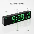 Bedroom Digital Alarm Clock 10in 12/24H Temperature Display Backlit LED Clock
