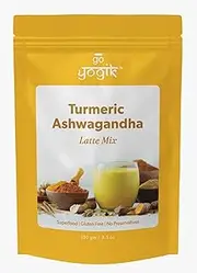 Go-Yogik Golden Milk -Turmeric Ashwagandha Latte Mix | 100g | 50 Servings | Vegan | Caffeine-Free | Unsweetened | Ancient Ayurvedic Herbal Blend
