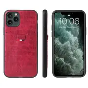 For iPhone 11 Pro Case Crocodile Pattern PU Leather Wallet Cover Red