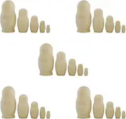 Voniecop 25X Unpainted Russian Nesting Dolls DIY Blank Nesting Dolls Unfinished Nesting Doll Kit Matryoshka Nesting Dolls