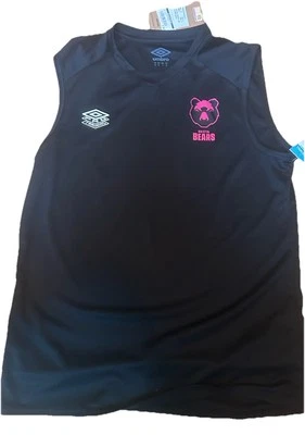 NEW Umbro Black Premier Single Sleevless Sport Shirt Men MEDIUM UK BRISTOL BEARS