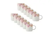 12PK Mikasa Stoneware Coffee Mug Tea Water Cup Drinkware 380ml Scallop Print