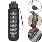 1 Litre Time Marked Water Bottle Leakproof BPA-free & Non-Toxic Black