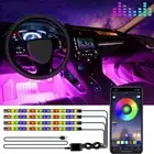 4X 18LED Car Interior Footwell RGB Bluetooth Music Phone LED Light Strip USB AU