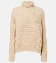 [Loro Piana] Loro Piana Cocooning cashmere turtleneck sweater AU 8 beige