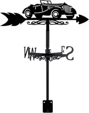 SUPERDANT Retro Car Weather Vane Retro Convertible Metal Weathervane Wind Vanes Weathercock Decorative Wind Direction Vanes Signs for Farmhouse Outdoor Garden Lawn Roof Paddock Decoration