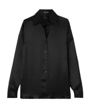Tom Ford Fluid Charmeuse Satin Shirt IT40,IT44,IT42 Black