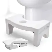 Foldable Toilet Potty Stool,7" Heavy Duty Plastic Portable Squatting Poop Foot Stool with Freshener Space,Bathroom Non-Slip Toilet Assistance Step Stool - Healthy Gifts for Kids Seniors