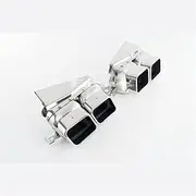 Compatible For BMW 7S F02 To 760 304 2010-2015 Square Style Car Rear Exhaust Muffler Tip Tail Air Outlet Vent Kit Exhause Tailtip