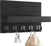 Key Bleider for Wall - Rustic Organiser for Wooden Entrance with Mail, Wall Mounted Key Rack with Hooks, Decoration Letter Storage Holder for Bedroom, Door Street, Hallway, , Living