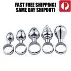Stainless Steel Anal Butt Plugs With Easy Pull Ring Tab For Men Women Couples