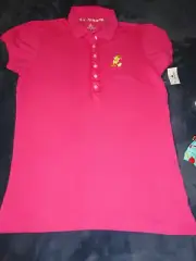 Medium 7/8 Girls Pink Mickey Mouse POLO Shirt Dress NWT Disney Parks
