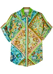 Alemais Dreamer Printed Silk-satin Shirt - Multicoloured - 10 (UK10 / S) 10 (UK10 / S)