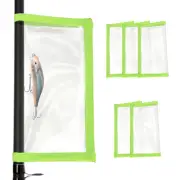 6 Pack Fishing Lure Wrap 3.9" x 7.1" Durable Clear PVC Lure Covers Green