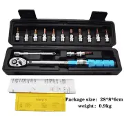 15pcs Ratchet Torque Wrench Set 1/4" 2-24nm Socket Spanner Car Bicycle Repair