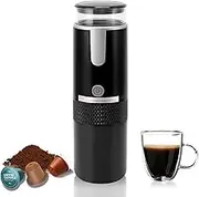 Portable Coffee Machine, Rechargeable Compact, Extracts Delicious Pure Coffee, Compatible for K Cup Capsules Ground Coffee, Easy to Operate