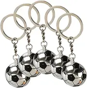 [SOESFOUFU] 5pcs Metal Soccer Keychain Charms Birthday Key Football Keychain Decor Balls Keychains Chains Party Soccer Keychains Mini Football Boys present Keyring for Boys Zinc Alloy