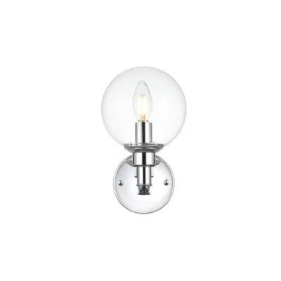 Living District Jaelynn 1 Light Bath Sconce, Chrome/Clear - LD7318W6CH