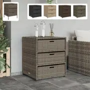 Garden Storage Cabinet Sideboard Cupboard Patio Terrace Grey Poly Rattan vidaXL