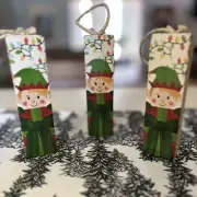 Adorable Christmas Wooden Elves Elf Hanging Shelf Sitter Rustic Set of 3
