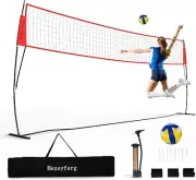 20FT Freestanding Volleyball Training Net 5 Height Adjustable Portable Ball 1857