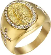 Hip Hop Rings - Gold 18K Plated Rings,Titanium Steel Fashion Ring for Men Women, Adults, Family Members, Lovers, Friends Pochy