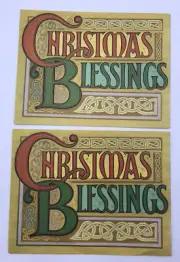 Vtg American Greetings Americard "Christmas Blessing" Note Cards Set of 2 USA