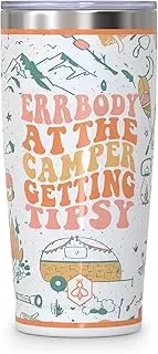Biddlebee 20oz Insulated Coffee Tumbler – Leakproof, BPA-Free Stainless Steel Cup for Hot & Cold Drinks – Travel Mug, Birthday Gift for Women, Mom, Best Friend (Errbody at the Camper)