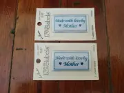Iron-On Love Lables 2 pack (3 per pack) Le Bouton, " Made with Love by Mother"