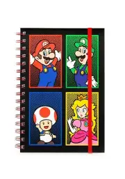 Super Mario A5 Notebook Premium Hardcover lined 4 Colour school stationery kids