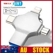 2T 4in1 USB3.0 Memory Photo Stick Flash Drive OTG iPhone iPad Android TYPE-C NEW