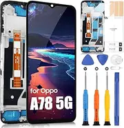 ARSSLY LCD Screen for Oppo A78 5G CPH2483 CPH2495, LCD Display for Oppo A58 5G 6.56 Inch Display Touch Screen Digitizer Replacement Assembly + Repair Kit (Black with Frame)