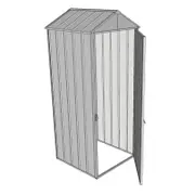 Build-a-Shed 0.8 x 0.8 x 2.1m Gable Single Hinged Side Door Shed - Zinc