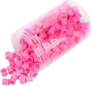 300pcs Ink Caps, Disposable Pigment Ink Cups 12mm Silicone Microblading Ink Caps with Bottom Suction Cup for Permanent Makeup Container Cap Accessory