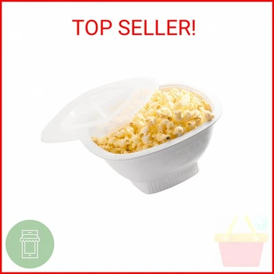 Nordic Ware Microwave Popcorn Popper, White, 12 Cup