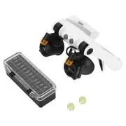 Head Mount Magnifier with LED Light, Hands Free Headband Magnifying Glass Visor Headset with Lens 3X 4X 5X 6X 7X 10X for Inspection