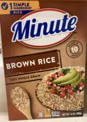 1-. MINUTE INSTANT 100% WHOLE GRAIN BROWN RICE, NET WT 14 OZ BOX,
