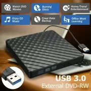 USB 3.0 Slim External DVD RW CD Writer Drive Burner Reader Player For Laptop PC