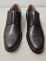 Johnston & Murphy Harmon Cap Toe Burgundy Full Grain Leather Size 13 Oxfords New