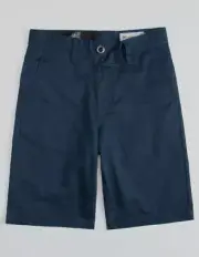 $32 Volcom Kids Boy's Blue Zip Up Button Close Front Pocket Chino Shorts Size 29