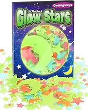 Greingways 201 Pcs Glow in The Dark Stars Stickers for Ceiling Bedroom, Stocking Stuffers for Kids Ages 2-4, 3-5, 4-8, 8-12, Boys Girls Room Decor Wall Stickers Stocking Stuffers for Toddler-Multi