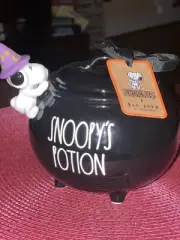 Rae Dunn Peanuts Snoopy Magic Potion Cauldron Canister - Rare Find