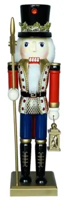 15 inches Christmas Nutcracker Decoration Holding Lantern Night Light