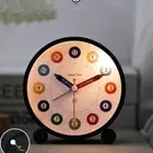 Round Educational Alarm Clock Luminous Table Alarm Clock Bedside Table