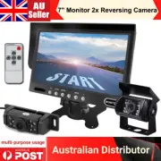 7" Monitor 2xReversing Camera 10m+6m AV Cable NightVision Kit For Bus Caravan RV